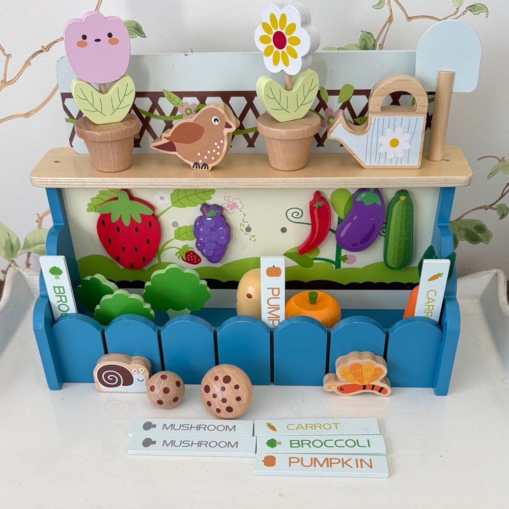 Wooden Flower Vegetable Garden Playset